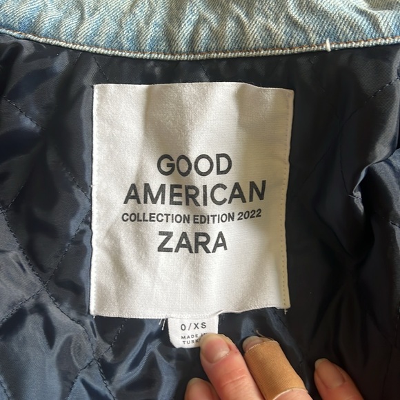 Zara/ Good American 2022 Collection Denim Shacket with quilted lining size 0 - Picture 3 of 7